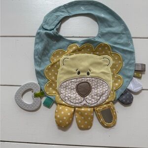 Demdaco Blue and Yellow Lion Teething Bib NWOT